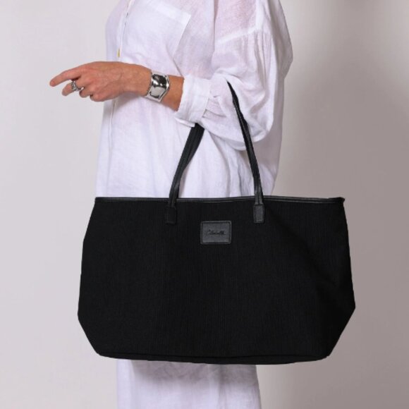 Cleobella Canvas Tote in Black - Picture 2 of 4